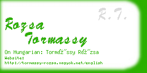 rozsa tormassy business card